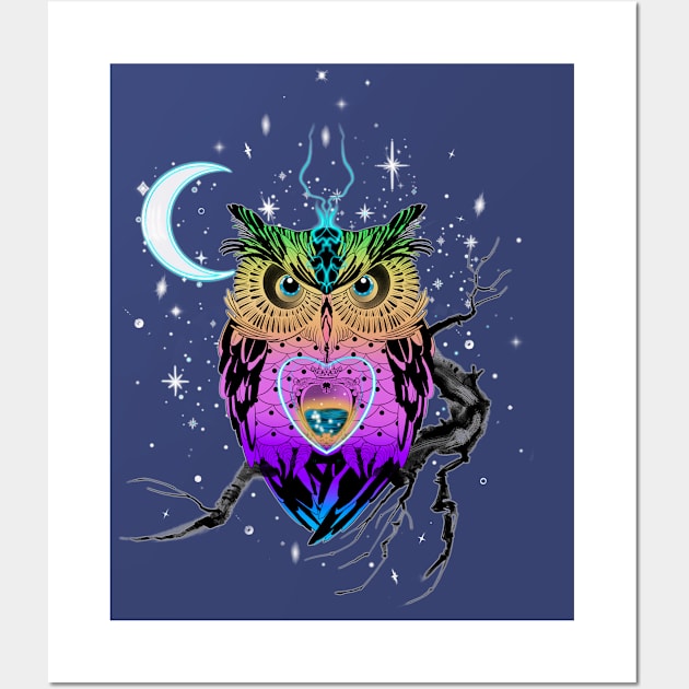 Magical owl Wall Art by Blacklinesw9